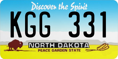 ND license plate KGG331