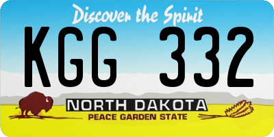 ND license plate KGG332