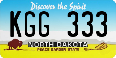 ND license plate KGG333