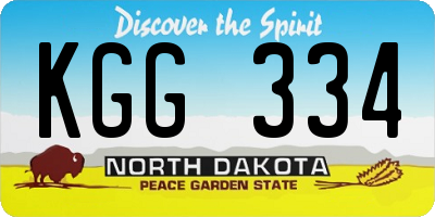ND license plate KGG334