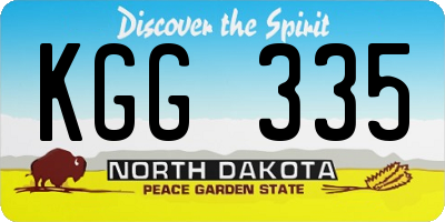 ND license plate KGG335