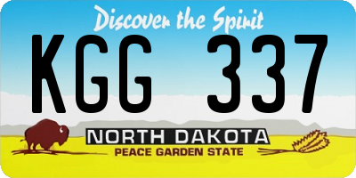 ND license plate KGG337