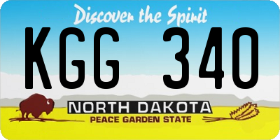 ND license plate KGG340
