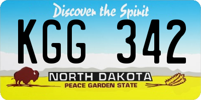 ND license plate KGG342
