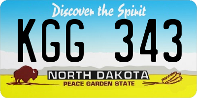 ND license plate KGG343