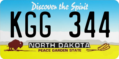 ND license plate KGG344