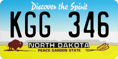 ND license plate KGG346
