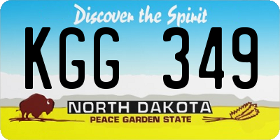 ND license plate KGG349
