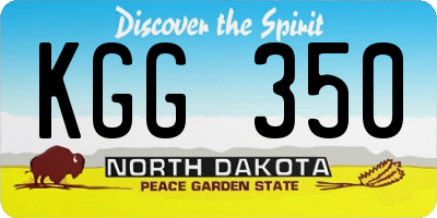 ND license plate KGG350