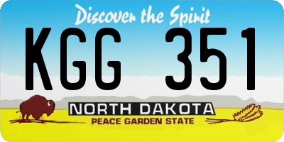 ND license plate KGG351