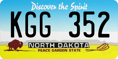 ND license plate KGG352