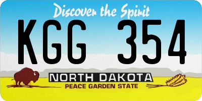 ND license plate KGG354