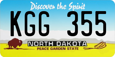 ND license plate KGG355