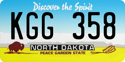 ND license plate KGG358