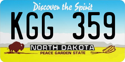 ND license plate KGG359