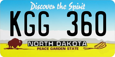 ND license plate KGG360