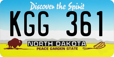 ND license plate KGG361