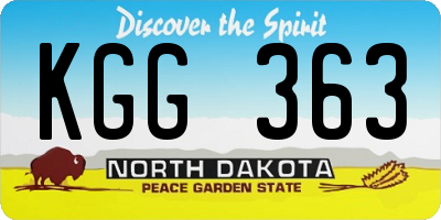 ND license plate KGG363