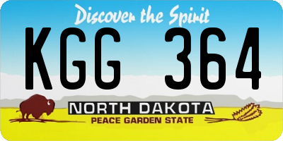 ND license plate KGG364