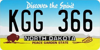 ND license plate KGG366