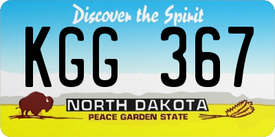 ND license plate KGG367