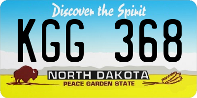 ND license plate KGG368