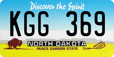 ND license plate KGG369