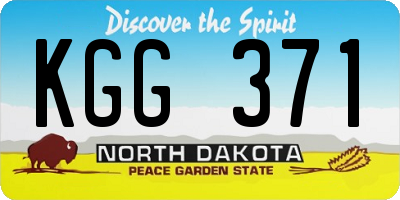 ND license plate KGG371