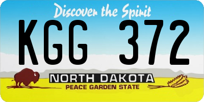 ND license plate KGG372