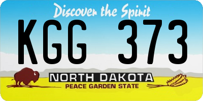 ND license plate KGG373