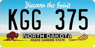 ND license plate KGG375