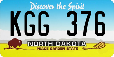 ND license plate KGG376