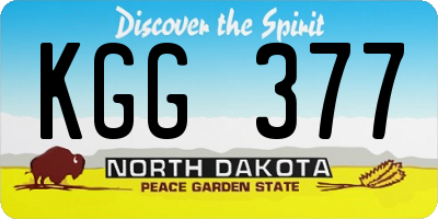 ND license plate KGG377