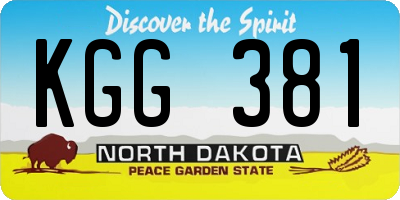 ND license plate KGG381