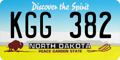ND license plate KGG382