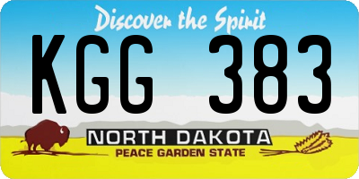 ND license plate KGG383