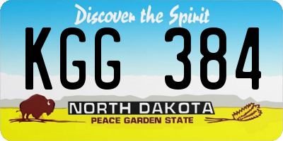 ND license plate KGG384