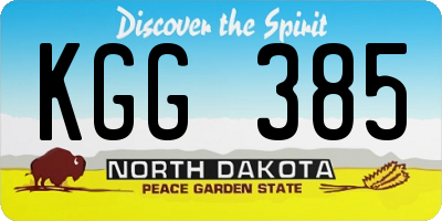 ND license plate KGG385