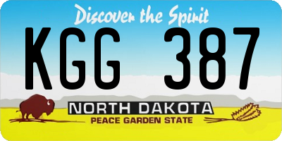 ND license plate KGG387