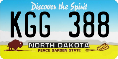 ND license plate KGG388