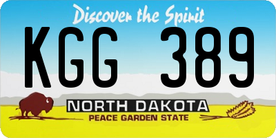 ND license plate KGG389