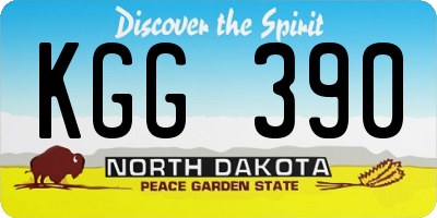 ND license plate KGG390