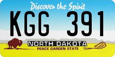 ND license plate KGG391