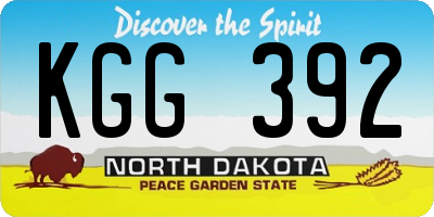 ND license plate KGG392