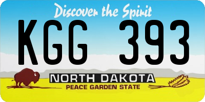 ND license plate KGG393
