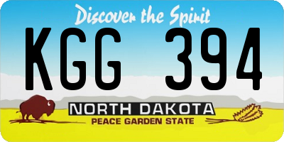 ND license plate KGG394
