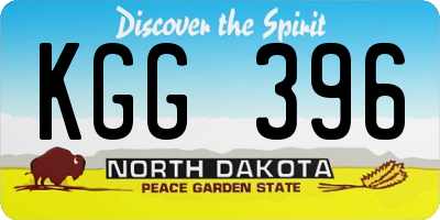ND license plate KGG396