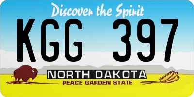 ND license plate KGG397