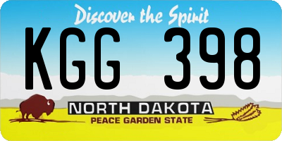 ND license plate KGG398