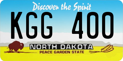ND license plate KGG400